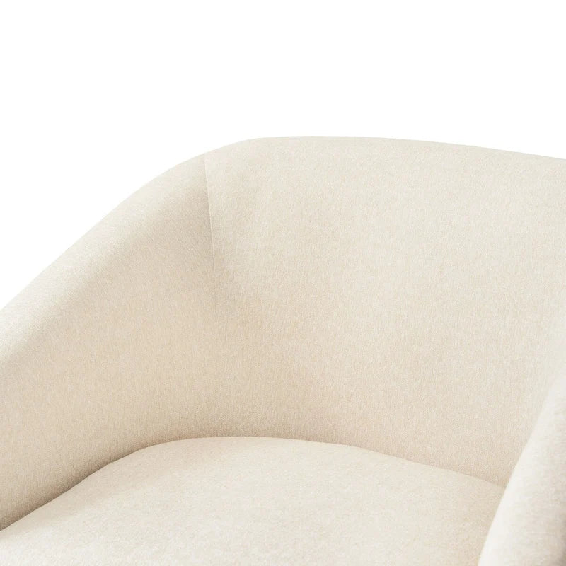 Fauteuil d'appoint rembourré moderne en tissu avec base pivotante à 360° (lot de 2), structure en bois