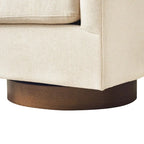 Fauteuil d'appoint rembourré moderne en tissu avec base pivotante à 360° (lot de 2), structure en bois