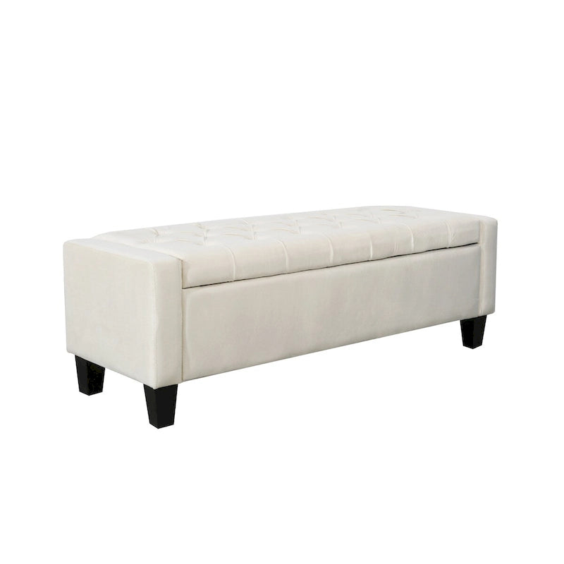 Banc de rangement capitonné en velours Warren