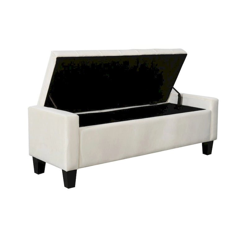 Banc de rangement capitonné en velours Warren