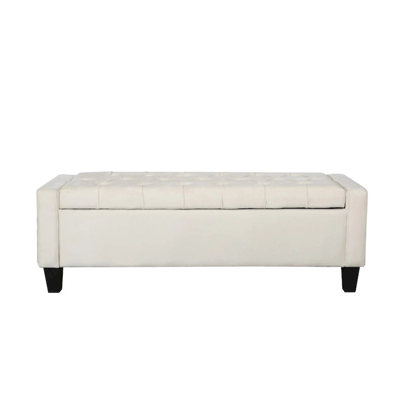 Banc de rangement capitonné en velours Warren