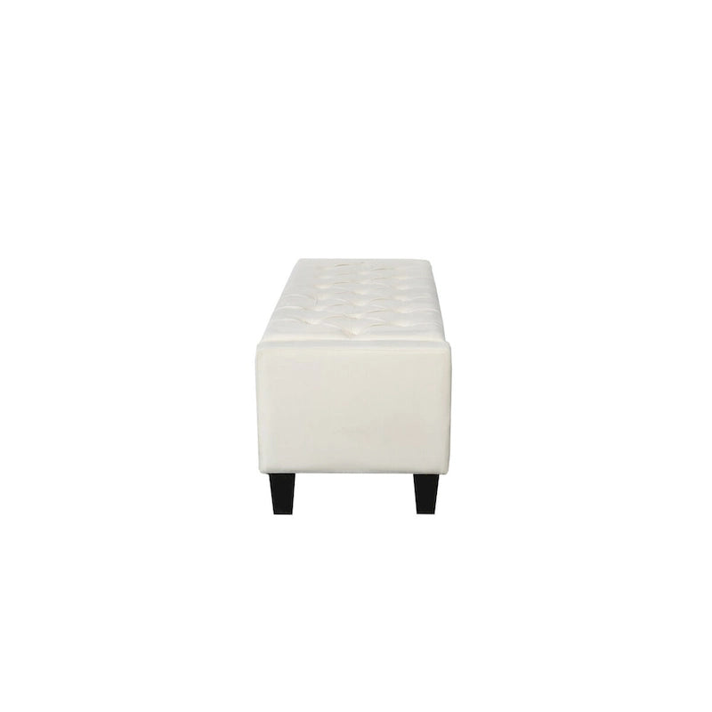 Banc de rangement capitonné en velours Warren