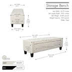Banc de rangement capitonné en velours Warren