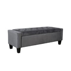 Banc de rangement capitonné en velours Warren