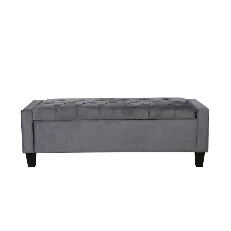 Banc de rangement capitonné en velours Warren
