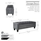 Banc de rangement capitonné en velours Warren