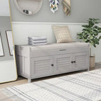 Banc de rangement avec 3 portes Banc à chaussures avec coussin amovible