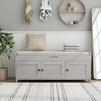 Banc de rangement avec 3 portes Banc à chaussures avec coussin amovible