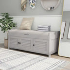 Banc de rangement avec 3 portes Banc à chaussures avec coussin amovible