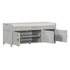 Banc de rangement avec 3 portes Banc à chaussures avec coussin amovible