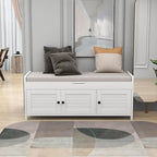 Banc de rangement avec 3 portes Banc à chaussures avec coussin amovible