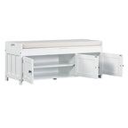 Banc de rangement avec 3 portes Banc à chaussures avec coussin amovible