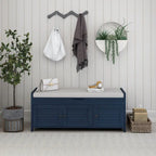 Banc de rangement avec 3 portes Banc à chaussures avec coussin amovible