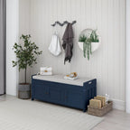 Banc de rangement avec 3 portes Banc à chaussures avec coussin amovible