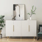Buffet Cabinet with Storage, Fluted Sideboard Large Buffet with Adjustable Shelves, Credenza, Accent Cabinet Console Table