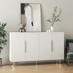Meuble Buffet avec Rangement, Grand Buffet Cannelé avec Étagères Réglables, Commodes, Console Meuble d'Appoint
