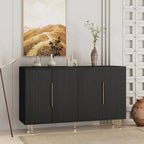 Meuble Buffet avec Rangement, Grand Buffet Cannelé avec Étagères Réglables, Commodes, Console Meuble d'Appoint