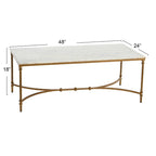 Table basse en marbre véritable et métal