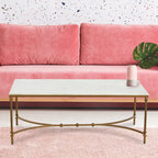 Table basse en marbre véritable et métal