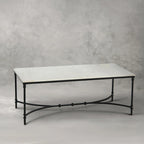 Table basse en marbre véritable et métal