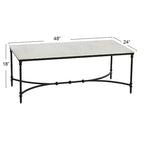 Table basse en marbre véritable et métal